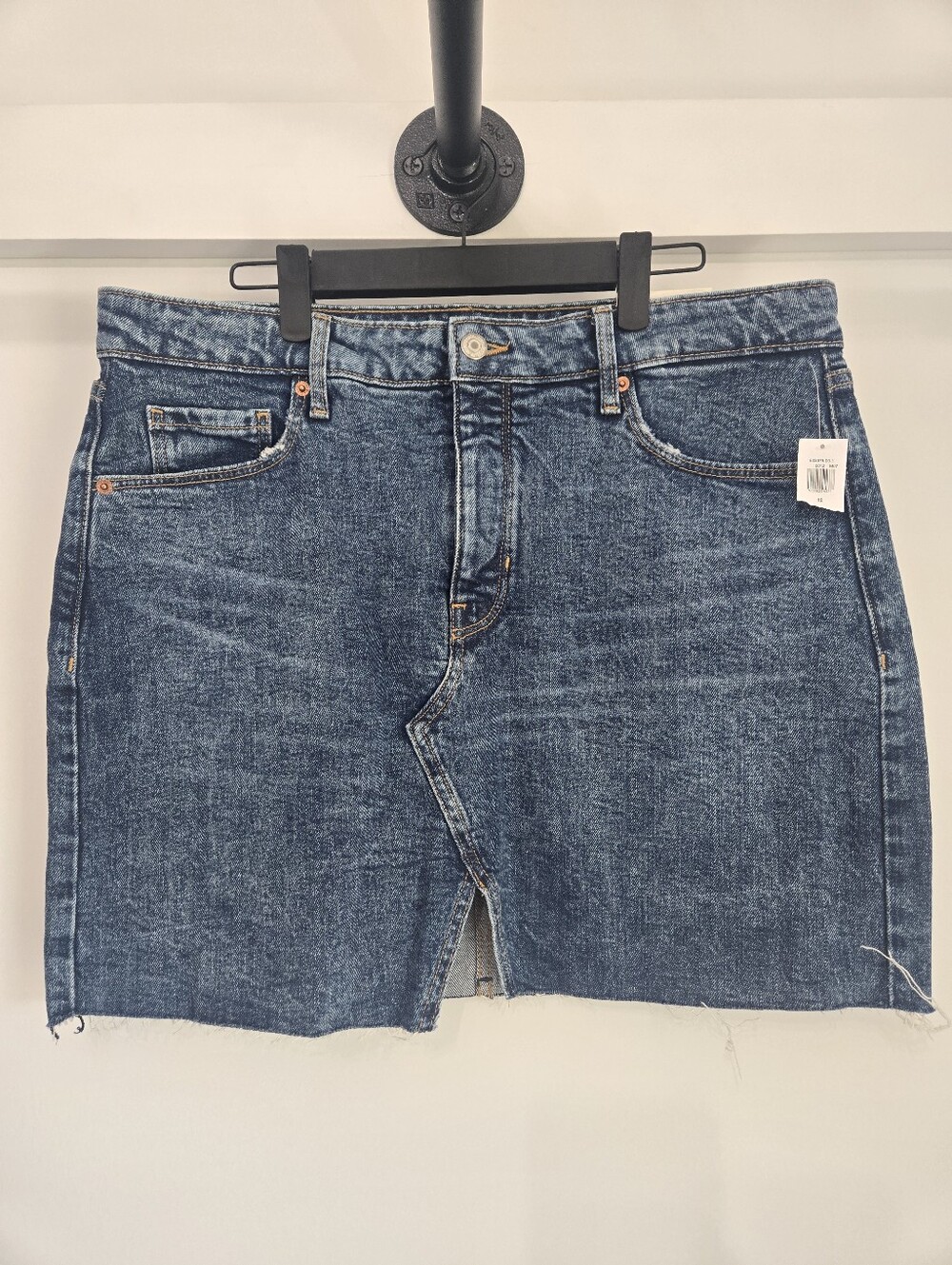 New. Old Navy Higher High Rise Secret Smooth Pockets Blue Denim Jean Skirt 12
